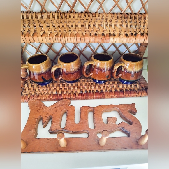 Vintage ceramic mug set + Mug wall hook - Picture 6 of 9